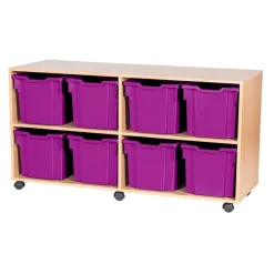 Mobile Quad Tray Storage Unit 8 Jumbo