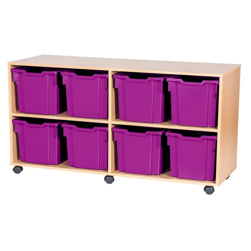 Mobile Quad Tray Storage Unit 8 Jumbo