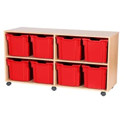 Mobile Quad Tray Storage Unit 8 Jumbo