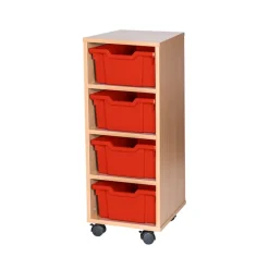 Mobile Single Tray Storage Unit 4 Deep
