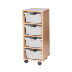Mobile Single Tray Storage Unit 4 Deep