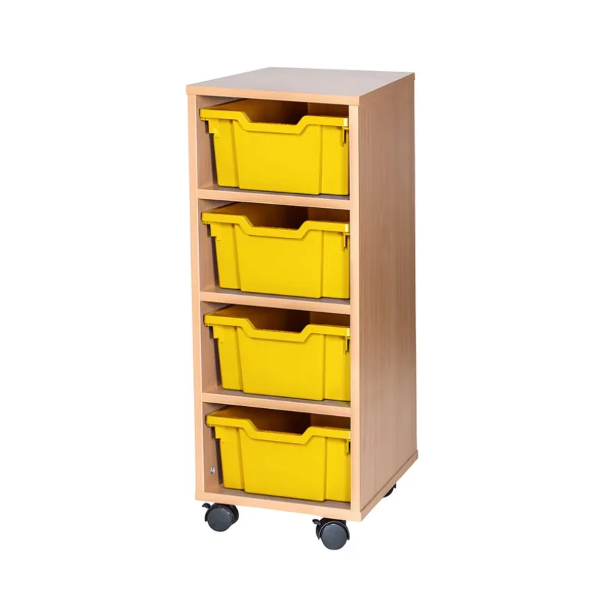 Mobile Single Tray Storage Unit 4 Deep