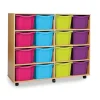 Mobile Tray Storage Unit W/ 16 Extra Deep Trays