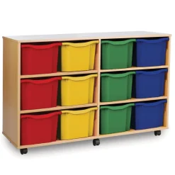 Mobile Tray Storage Unit W/ 12 Extra Deep Trays