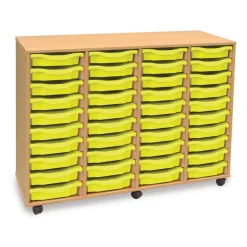 Mobile Tray Storage Unit With 40 Shallow Trays