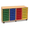 Mobile Tray Storage Unit With 28 Shallow Trays