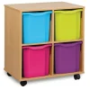 Mobile Tray Storage Unit With 4 Jumbo Trays