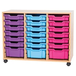 Mobile Triple Column 21 Tray Unit