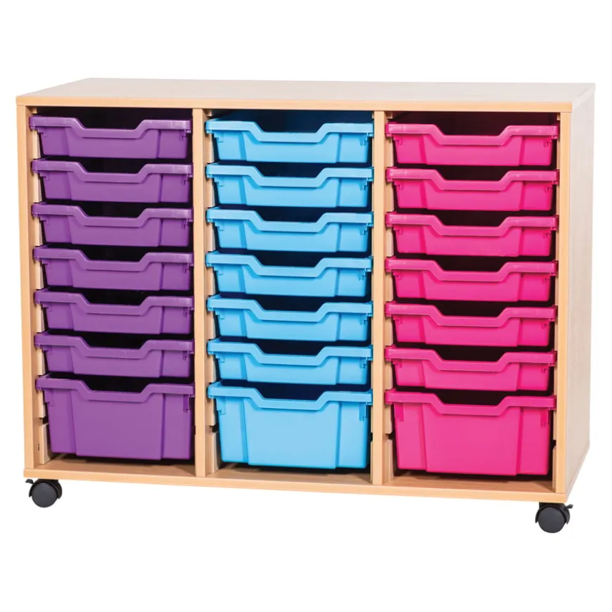 Mobile Triple Column 21 Tray Unit