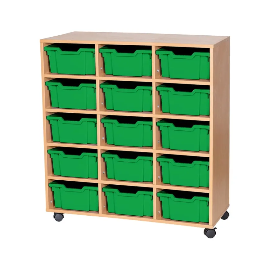 Mobile Triple Tray Storage Unit 15 Deep