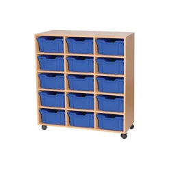 Mobile Triple Tray Storage Unit 15 Deep