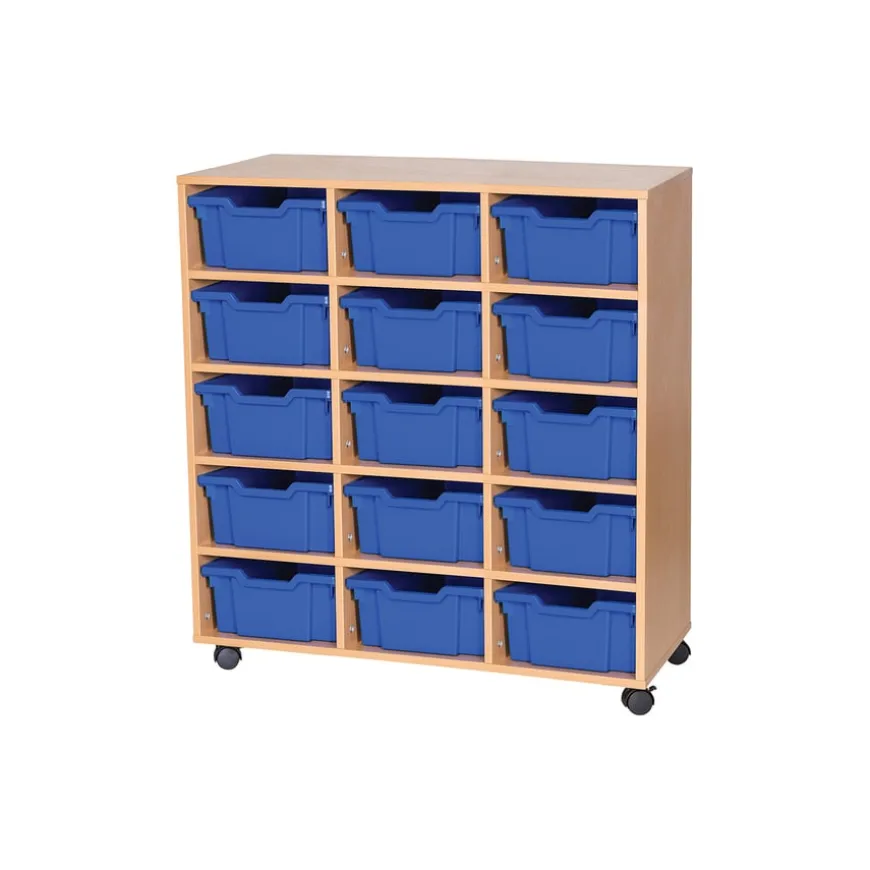 Mobile Triple Tray Storage Unit 15 Deep