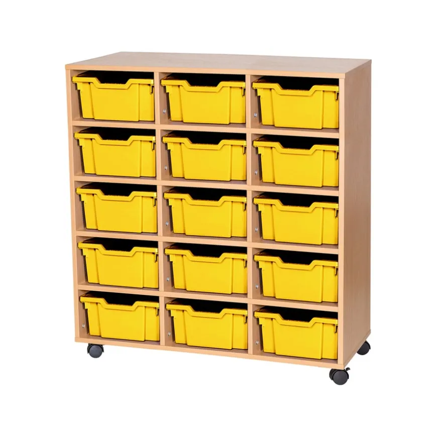 Mobile Triple Tray Storage Unit 15 Deep