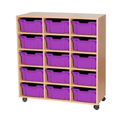 Mobile Triple Tray Storage Unit 15 Deep