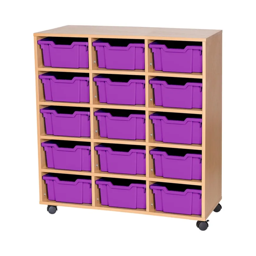 Mobile Triple Tray Storage Unit 15 Deep