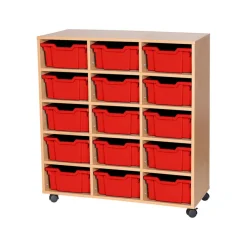 Mobile Triple Tray Storage Unit 15 Deep