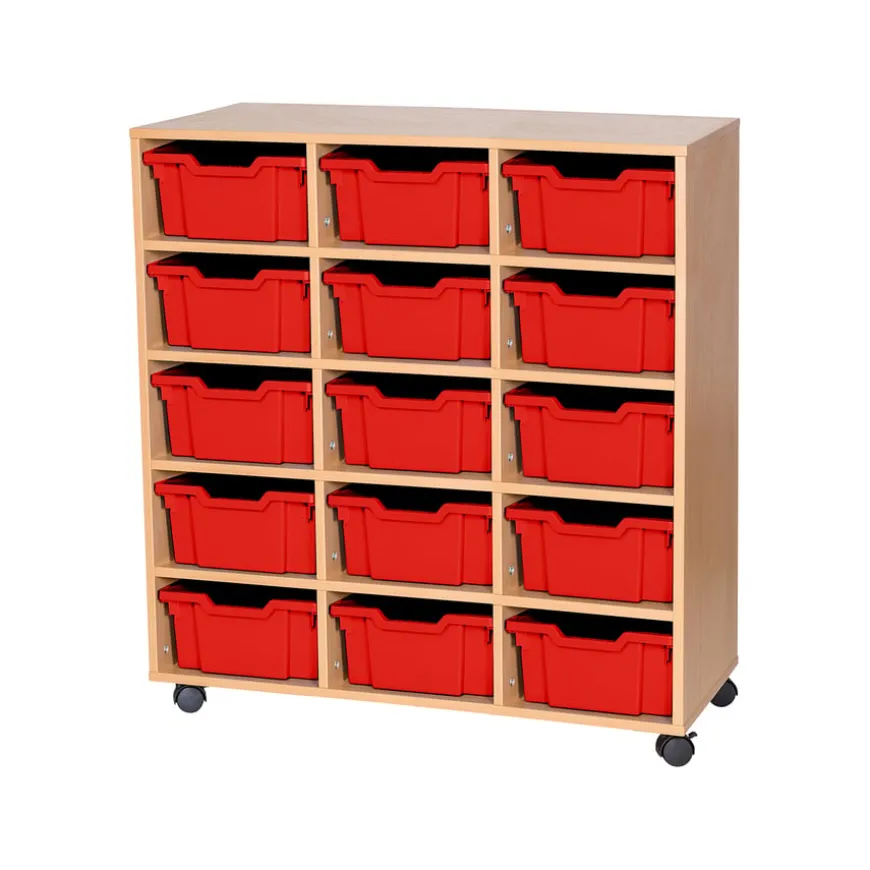 Mobile Triple Tray Storage Unit 15 Deep