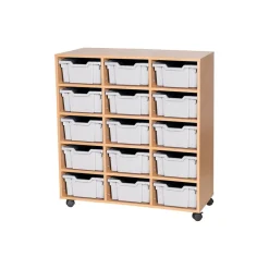 Mobile Triple Tray Storage Unit 15 Deep