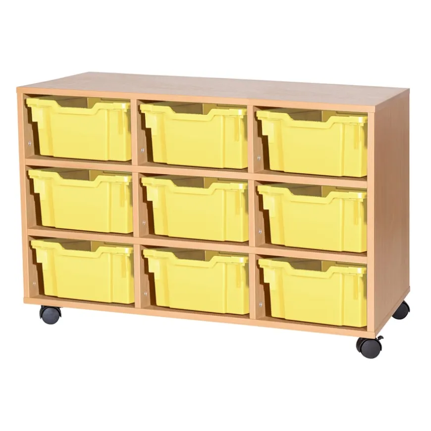 Mobile Triple Tray Storage Unit 9 Deep