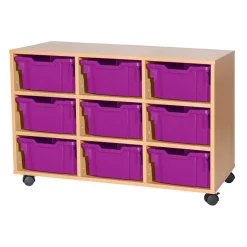 Mobile Triple Tray Storage Unit 9 Deep