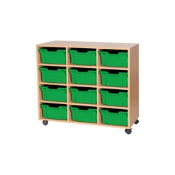 Mobile Triple Tray Storage Unit 12 Deep