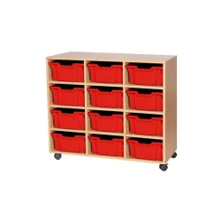 Mobile Triple Tray Storage Unit 12 Deep