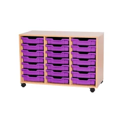 Mobile Triple Tray Storage Unit 21 Trays