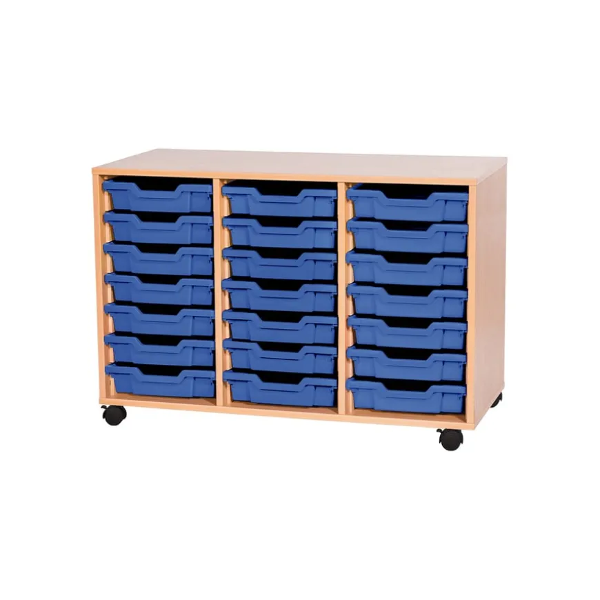 Mobile Triple Tray Storage Unit 21 Trays