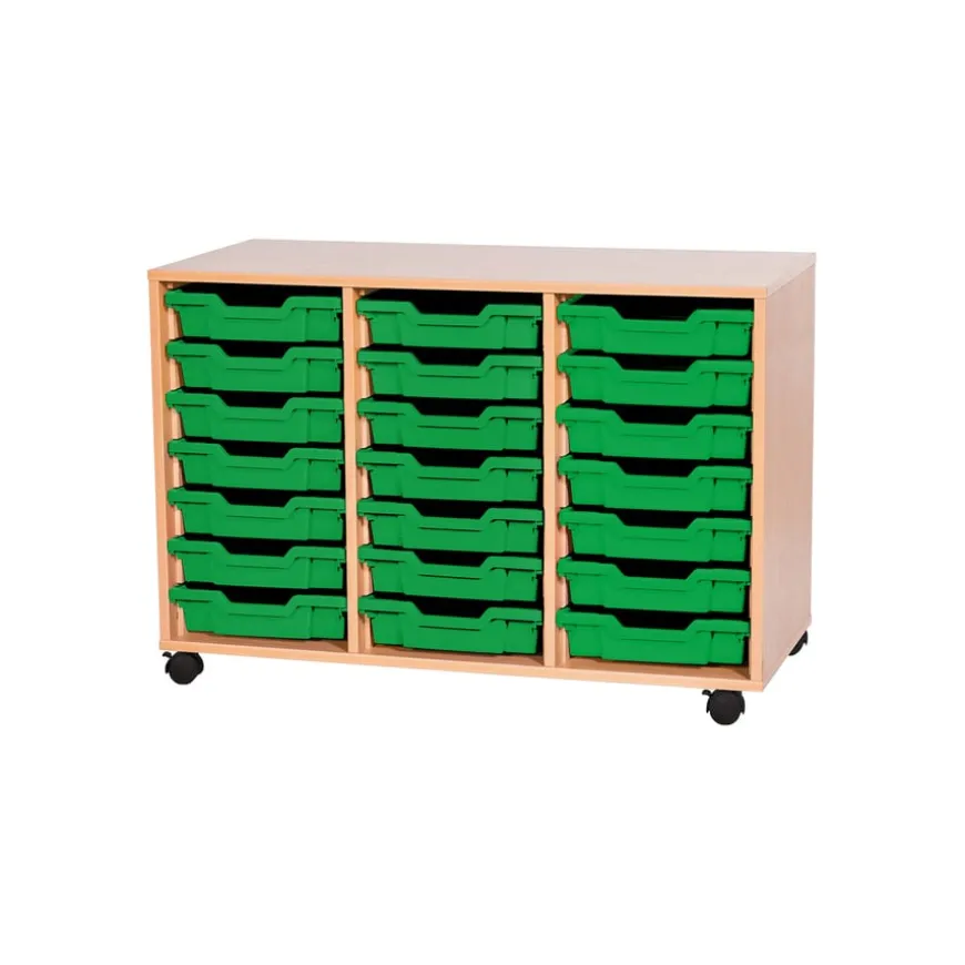 Mobile Triple Tray Storage Unit 21 Trays