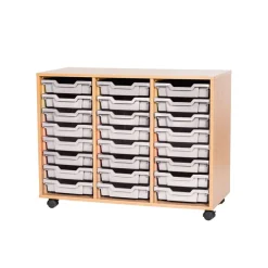 Mobile Triple Tray Storage Unit 24 Trays