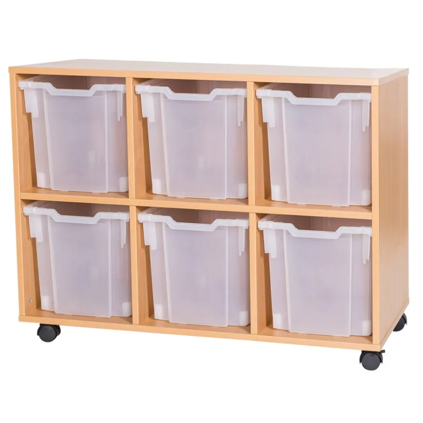 Mobile Triple Tray Storage Unit 6 Jumbo