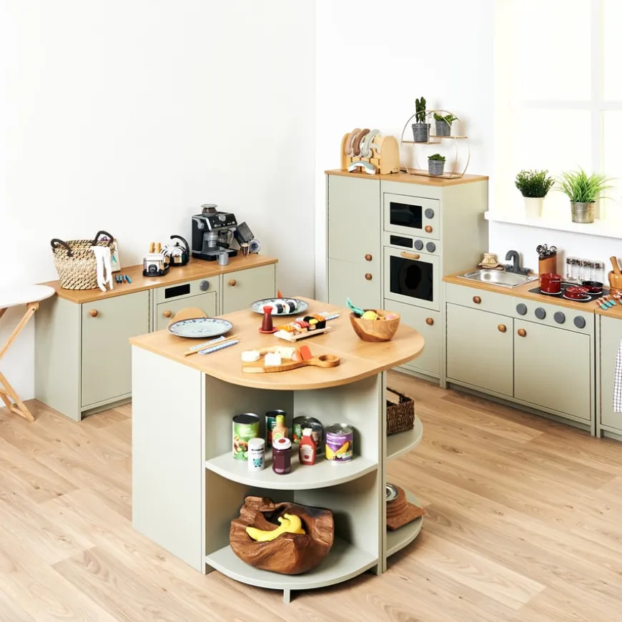 Modern Living Sink and Hob Unit Sage