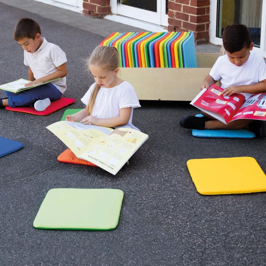Multicoloured Square Cushions and Trolley 32pk