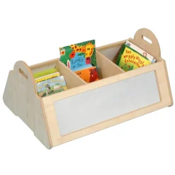 Natural Kinderbox Bookcase Storage with Mirrors H400mm