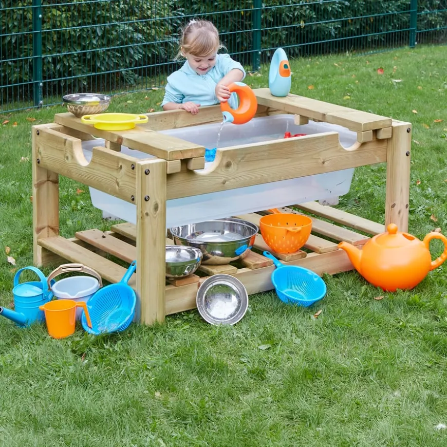 Outdoor Sand and Water Wooden Tray Unit
