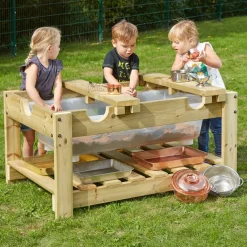 Outdoor Sand and Water Wooden Tray Unit