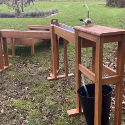 Outdoor Wooden Water Channelling with Tray