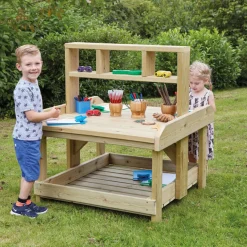 Outdoor Wooden Work Bench and Storage Unit