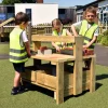 Outdoor Wooden Workbench & Crates