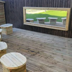 Outdoor Wood Framed Mirror