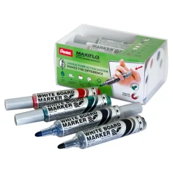 Pentel Maxiflo Whiteboard Marker & Magnetic Eraser Set Med