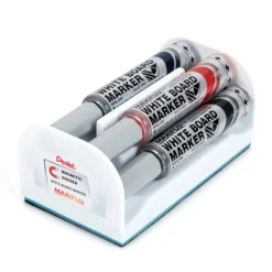 Pentel Maxiflo Whiteboard Marker & Magnetic Eraser Set Med