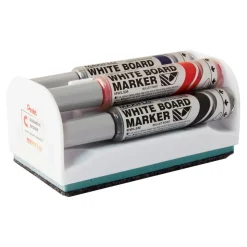 Pentel Maxiflo Whiteboard Marker & Magnetic Eraser Set Med