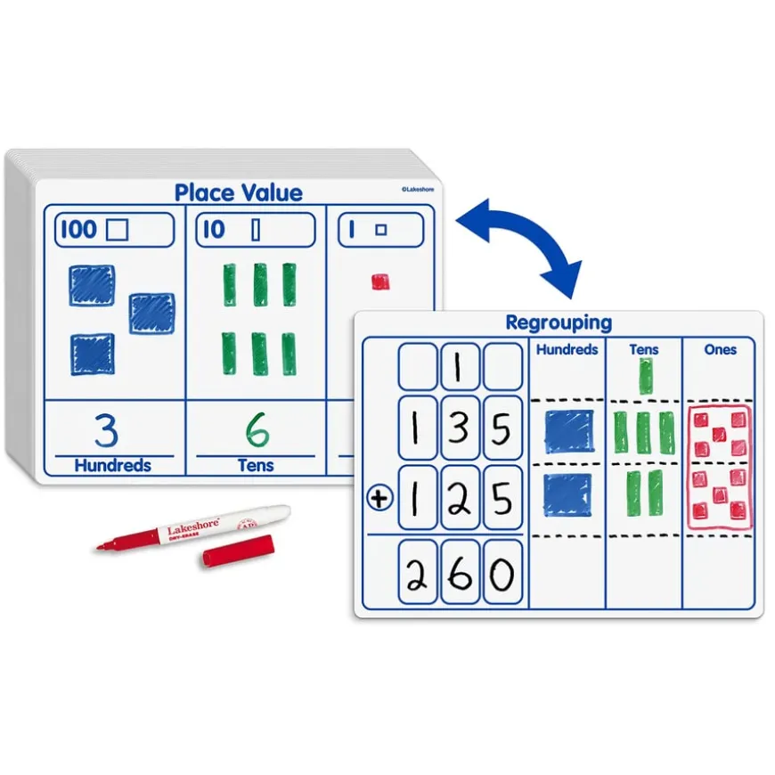 Place Value Write & Wipe Boards 30pk