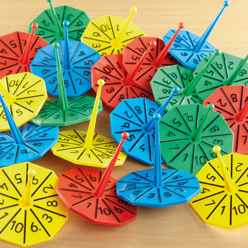 Plastic Number Spinners 1-10 4pk