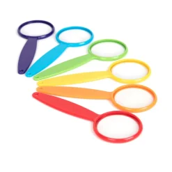 Rainbow Coloured Magnifying Glasses in Stand – 12pk