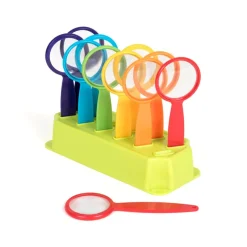 Rainbow Coloured Magnifying Glasses in Stand – 12pk