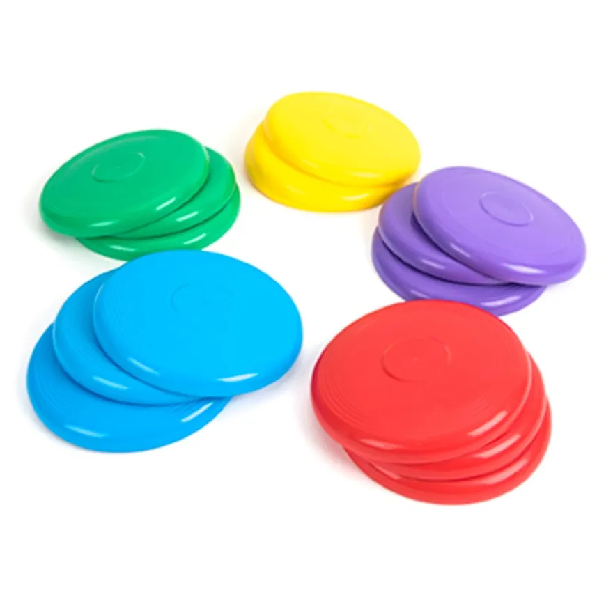 Rainbow Plastic Flying Discs 15pk