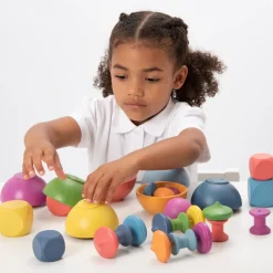 Rainbow Wooden Loose Parts Super Set 84pcs