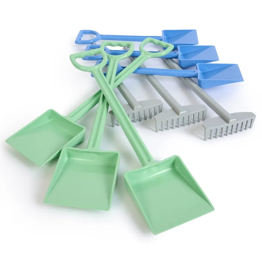 Recycled Plastic Rakes & Shovels Set Pastel 9pk